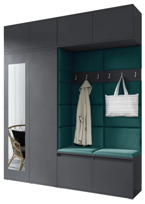 Predsieňová zostava EUGENIO 16, 190x225x40, grafit/trinity 15