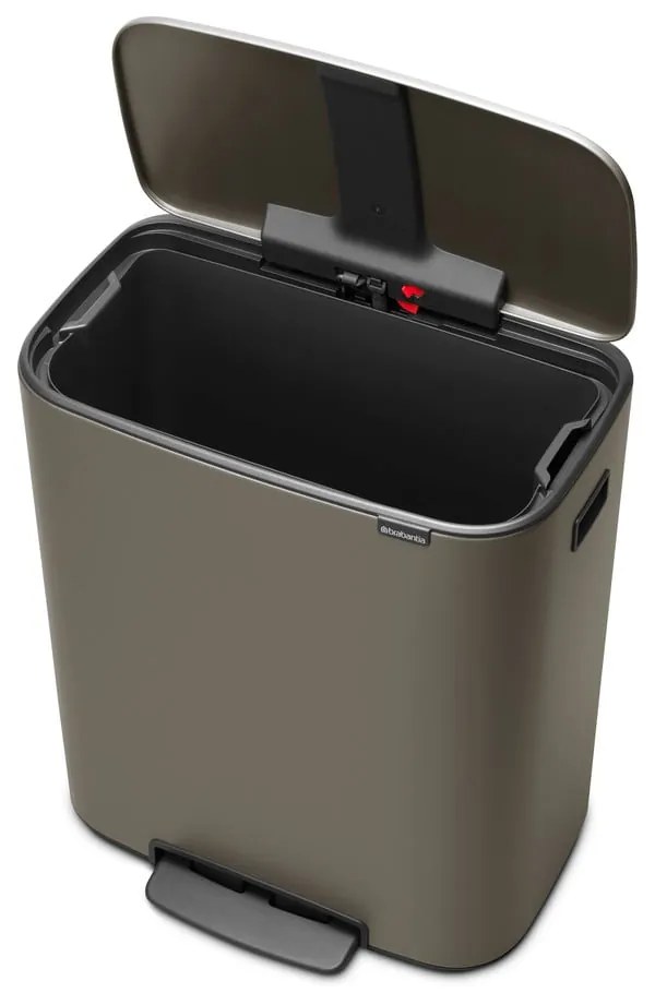 Sivý nášľapný oceľový odpadkový kôš 60 l Bo – Brabantia