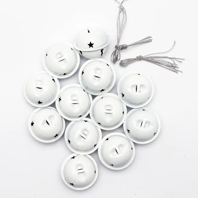 DECOLED Rolničky kovové bílé, 4 cm - 12ks/bal.