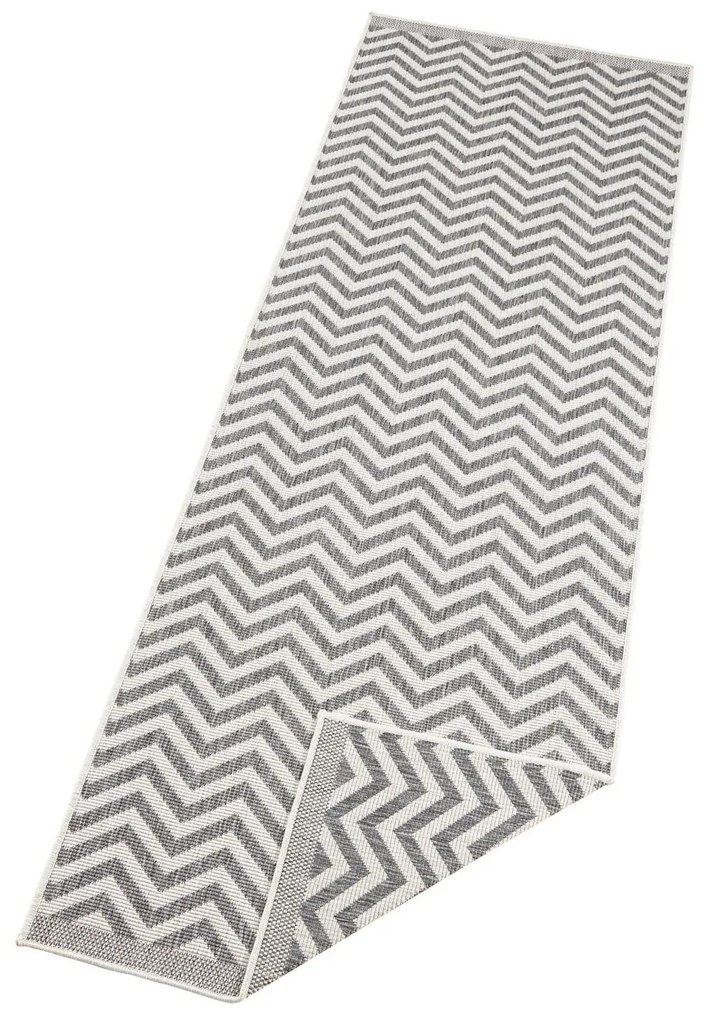 Hanse Home, Kusový koberec Twin Supreme 103432 Palma grey creme – na von aj na doma, 80x350, šedá, chodba / predsieň