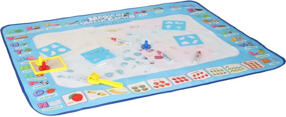 KIK Vodná maliarska podložka 100×80 cm – Abeceda, sada s vodovými fixkami, šablóny 3+