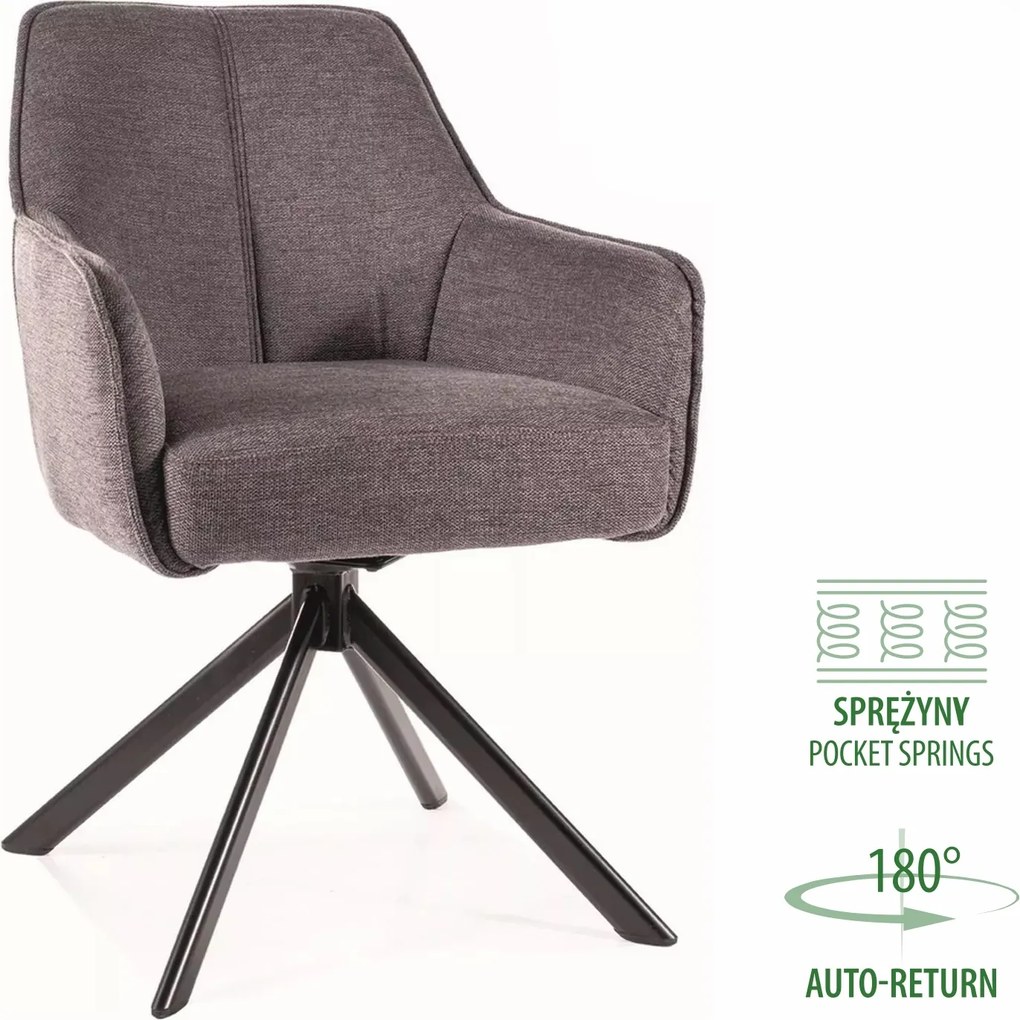 SI Stolička Notti Brego tmavo šedá