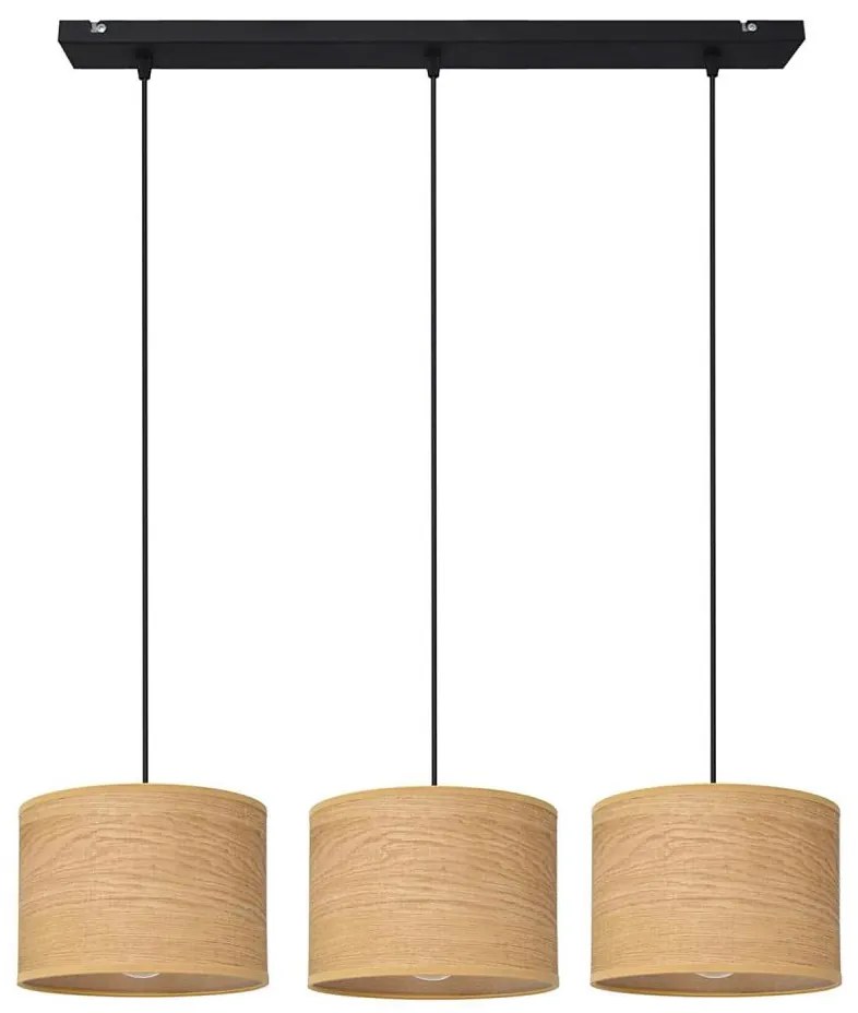 Luster na lanku ALBA 3xE27/15W/230V hnedá/čierna