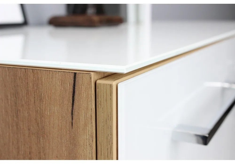 Biela prírodná skrinka v dekore duba 80x120 cm Monteria - Germania