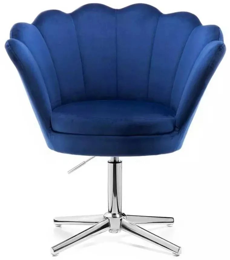 LuxuryForm DESIGN Kreslo FREY VELUR na striebornom kríži - modré