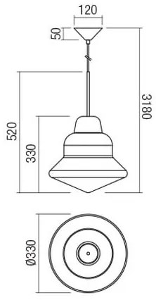 Redo 01-1770 - Luster na lanku AMNO 1xE27/42W/230V, priemer 33 cm, béžový