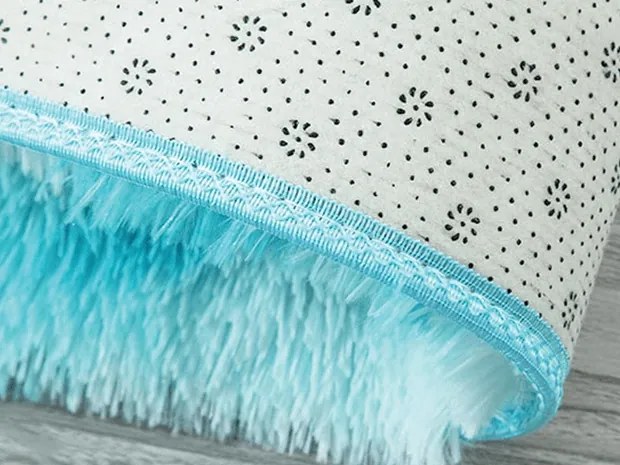 TZ Modrý obdĺžnikový shaggy koberec Ombre Rozmer: 80x150 cm