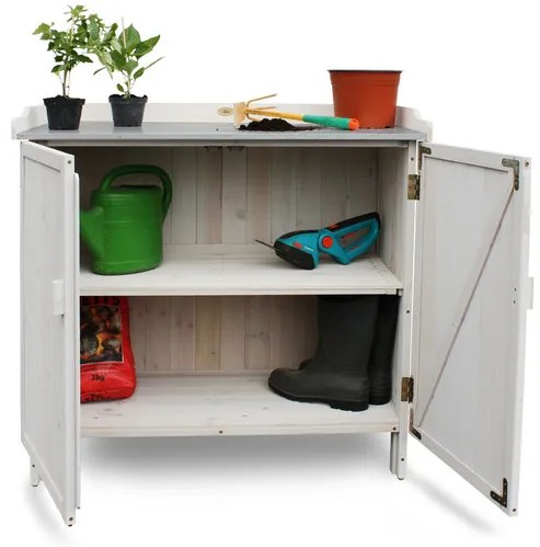 Habau Záhradná skriňa s pracovnou plochou (sivá) (100271514)