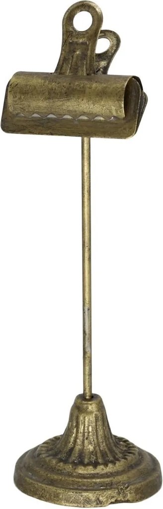 Mosadzný antik kovový držiak s klipom – 8*8*26 cm