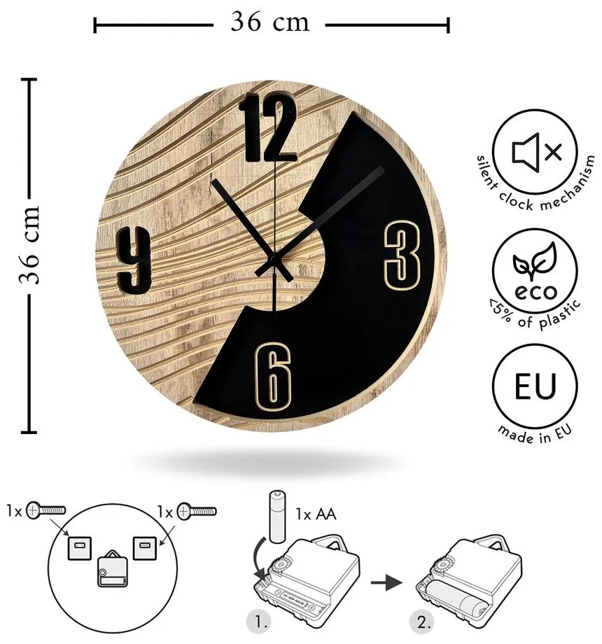 Nástenné hodiny ø 36 cm Ryan – Styler