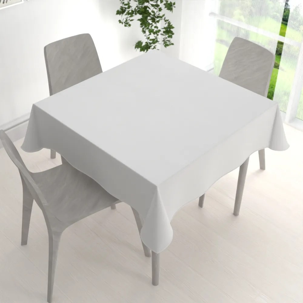 Biante Veľký dekoračný štvorcový obrus BKU-112 Dymovo biely 180x180 cm