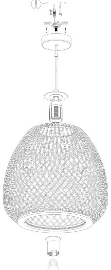 Eglo 43265 - Luster na lanku DEMBLEBY 1 1xE27/40W/230V