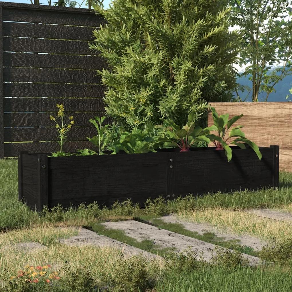 Vyvýšený záhradný záhon čierny 150x31x31 cm borovicový masív