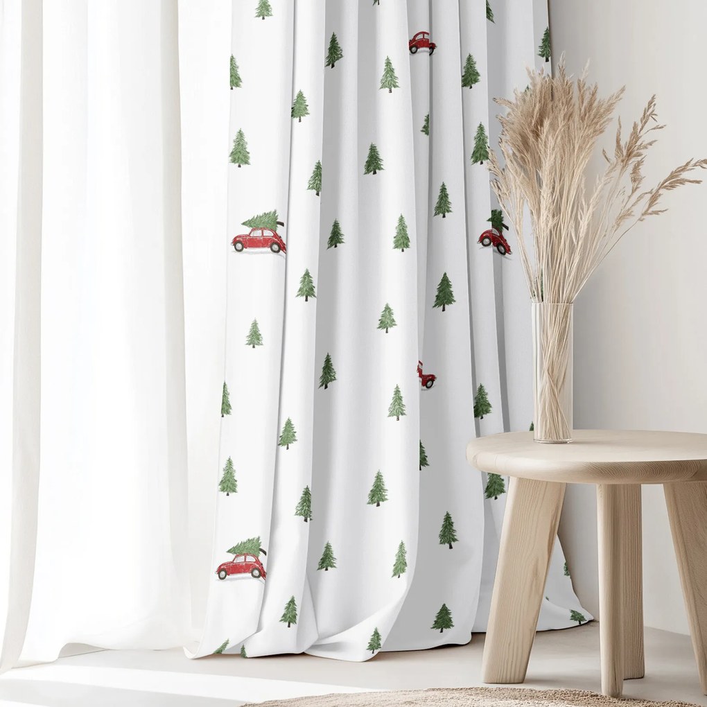 Goldea vianočný bavlnený záves - cesta pre stromček 280x150 cm