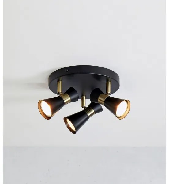 Markslöjd 108626 - Bodové svietidlo FOLIE 3xGU10/7W/230V čierna/mosadz