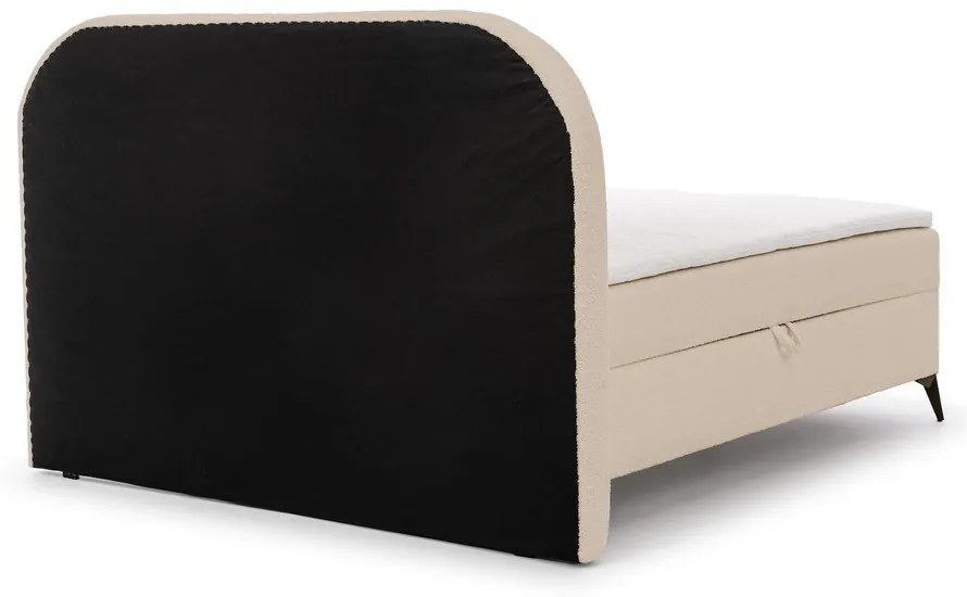 Béžová boxspring posteľ s úložným priestorom 200x200 cm Ornes – Ropez