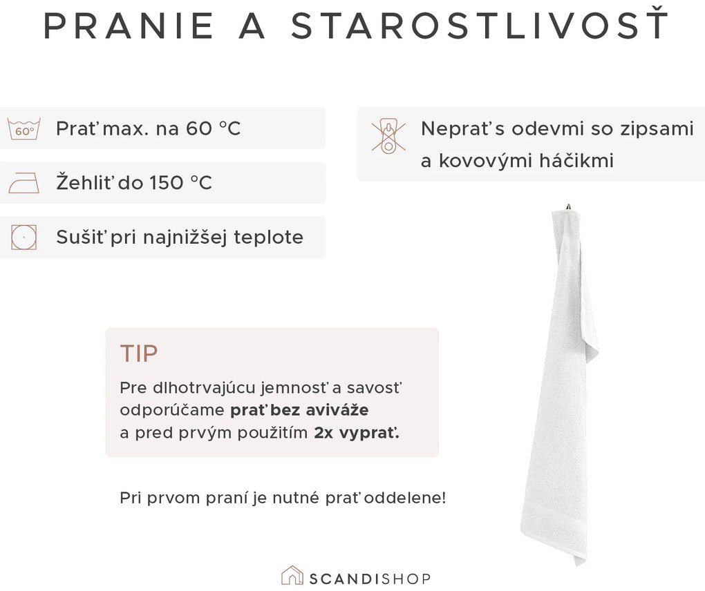 Uterák CLARYSSE ELEGANCE 60x110 cm pieskový, 100% bavlna