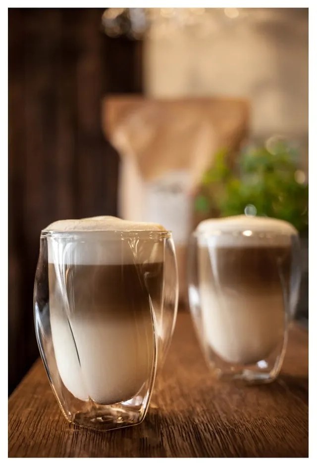 Sada 2 dvojstenných pohárov Vialli Design Latte, 300 ml