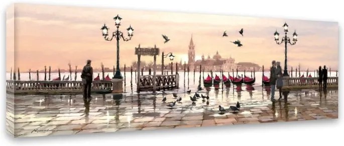 Obraz Styler Canvas Watercolor Venice, 45 × 140 cm