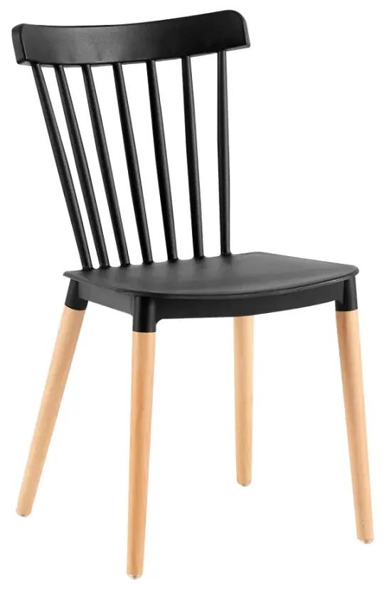 Jedálenská stolička, čierna/buk, ZOSIMA