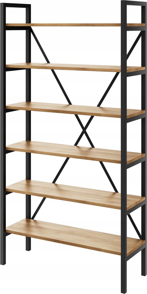 Regál Loft industriálny na knihy dub D6-40 120 cm
