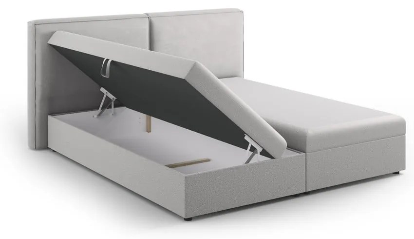 Svetlosivá boxspring posteľ s úložným priestorom 140x200 cm Arendal – Cosmopolitan Design