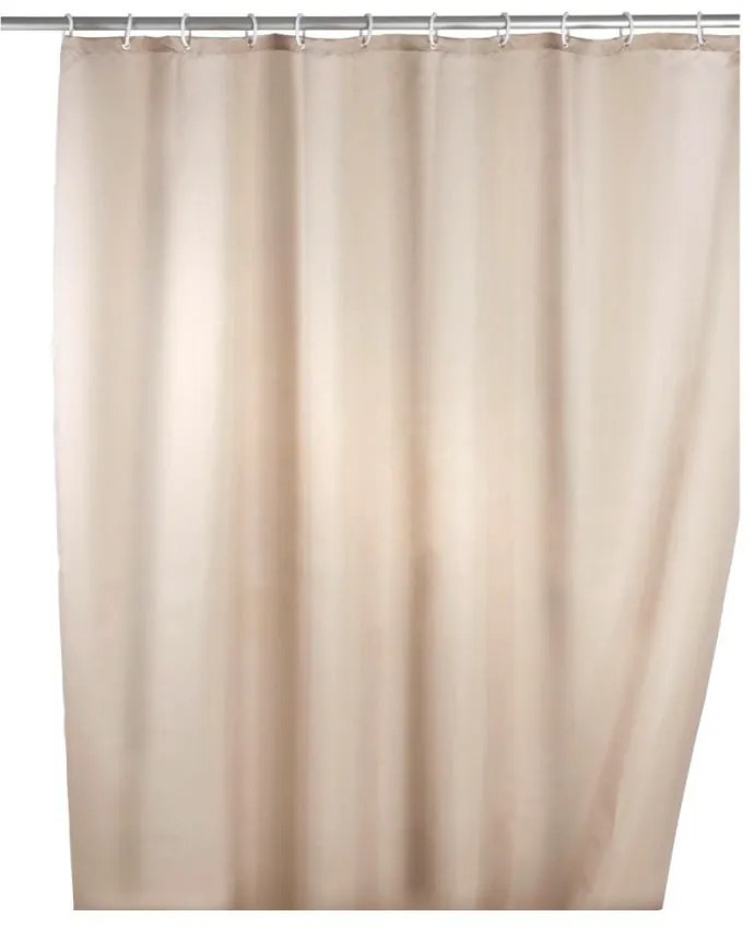 Béžový sprchový záves s protiplesňovou povrchovou úpravou Wenko, 180 × 200 cm