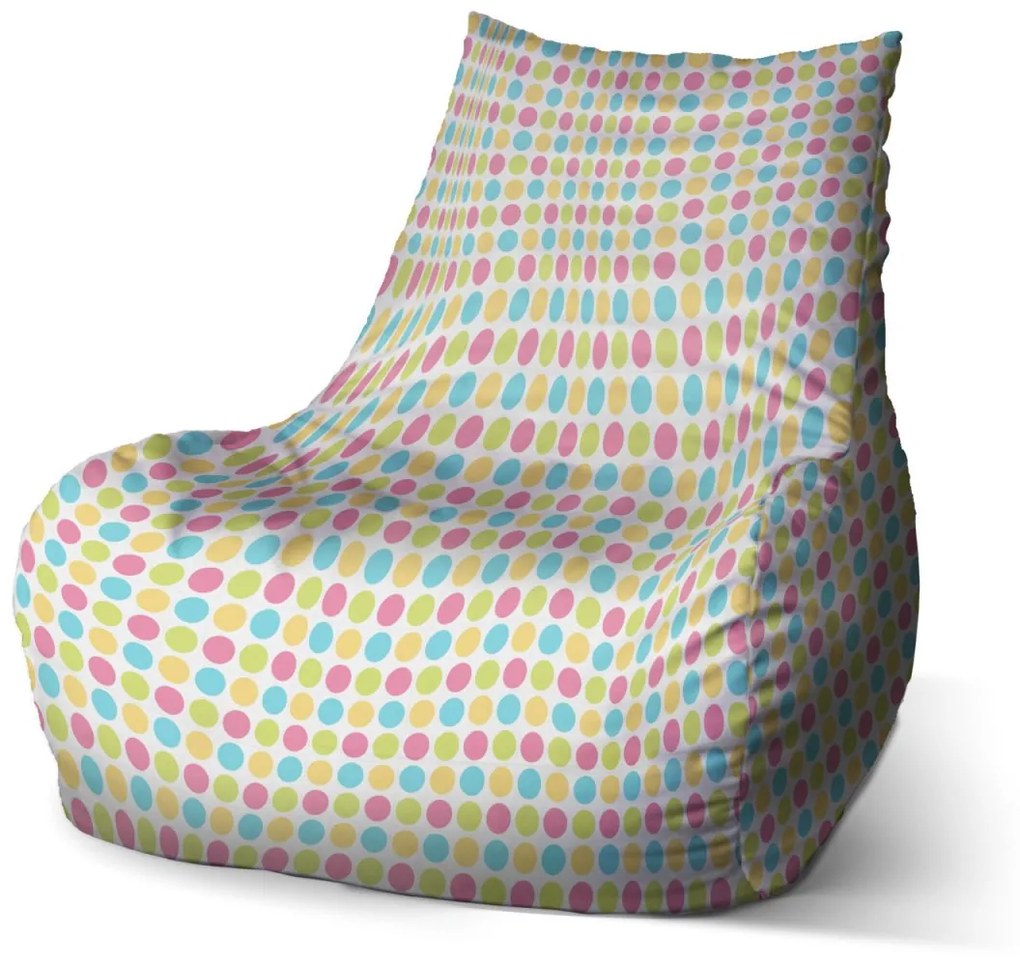 Sablio Sedací vak Bean Veselé Farebné bodky - 100 x 90 x 45 cm