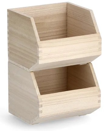 Zeller Present Dřevěný organizér, úložný box, 1komorový - ZELLER CAJA, 1ks, 21x19x16