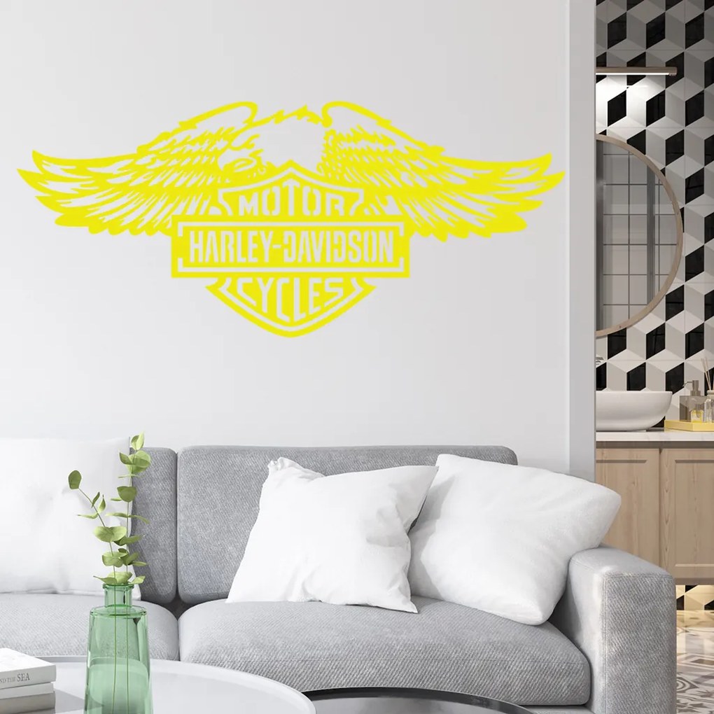 Veselá Stena Samolepka Harley Davidson orol Farba: černá, Veľkosť: 100 x 43 cm