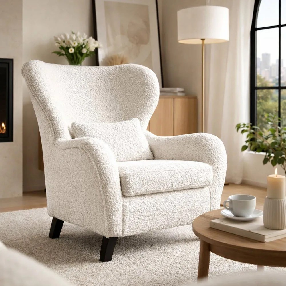 Biele kreslo ušiak Miuf – Miuform