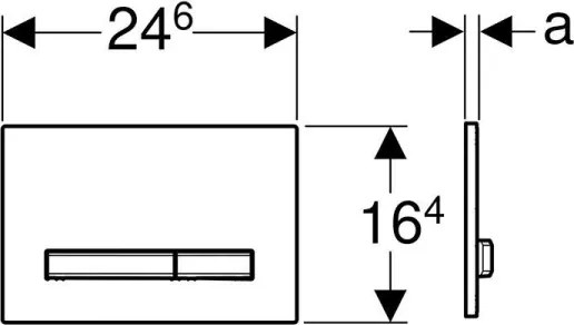 Geberit 115.788.21.2-Splachovacie tlačidlo Sigma50 24,6x16,4 cm lesklý chróm/matný chróm