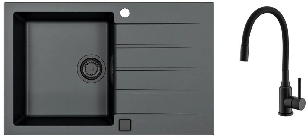 SET ALVEUS CADIT 20/91 BLACK ADDITION + BATERIE MINTAS BLACK MAT