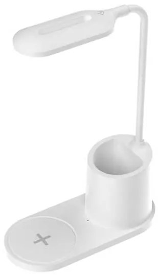 Stolná lampa Platinet 3 W, bezdrôtové nabíjanie, biela