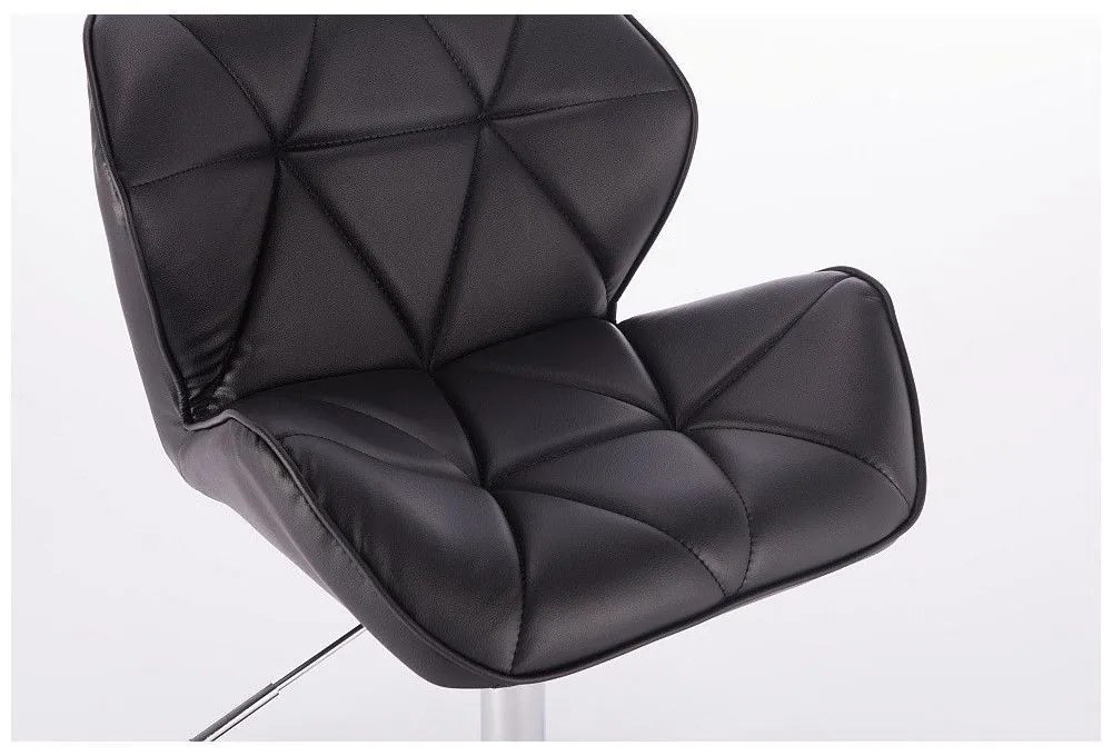 LuxuryForm DESIGN Barová stolička MILANO na striebornom tanieri - čierna