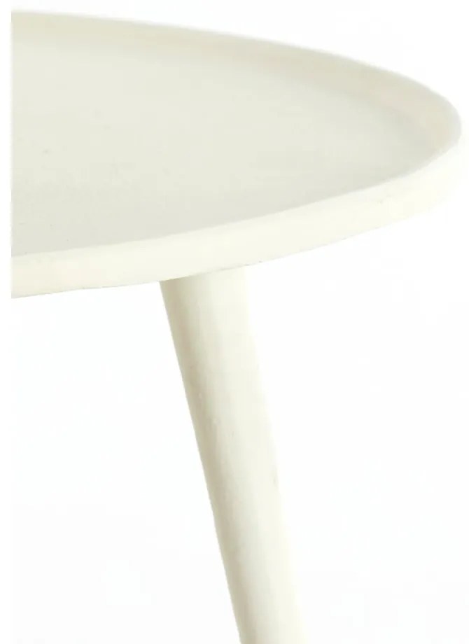 Krémový kovový okrúhly konferenčný stolík ø 67,5 cm Babina – Light &amp; Living