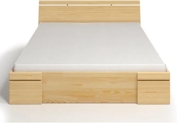 Dvojlôžková posteľ z borovicového dreva so zásuvkou SKANDICA Sparta Maxi, 140 × 200 cm