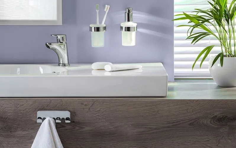 Erga NATURA, toaletná WC kefa na stenu, chrómová, ERG-04308