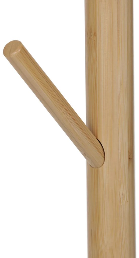 Autronic - Věšák dřevěný stojanový, masiv bambus, bílá barva + přírodní odstín - DR-N1004 WT