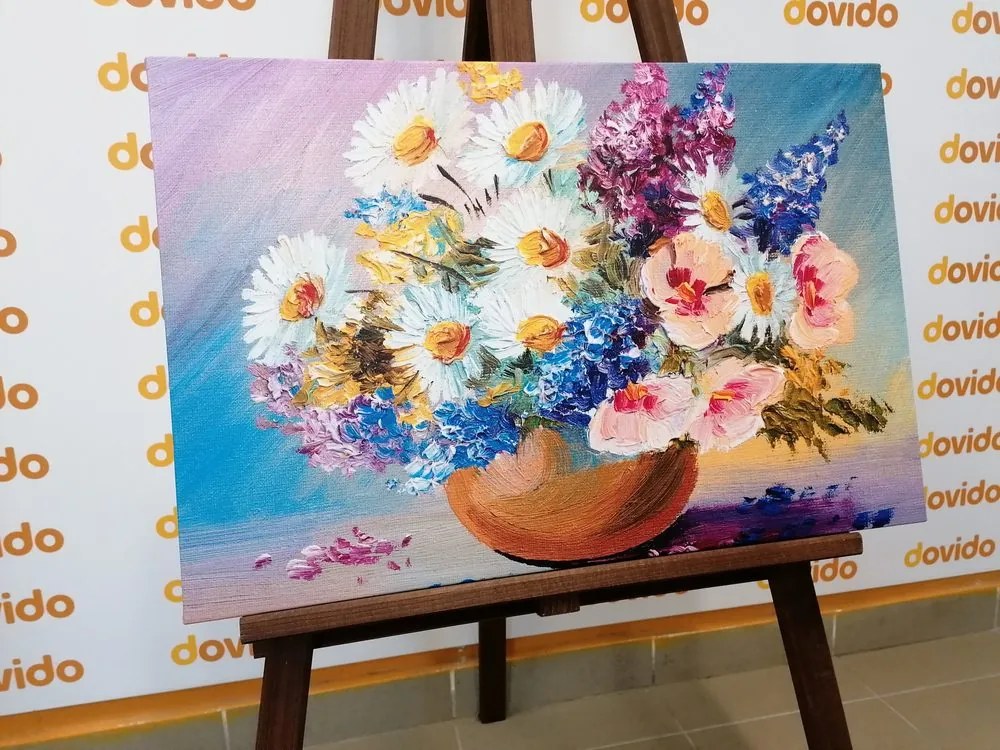 Obraz olejomaľba letných kvetov