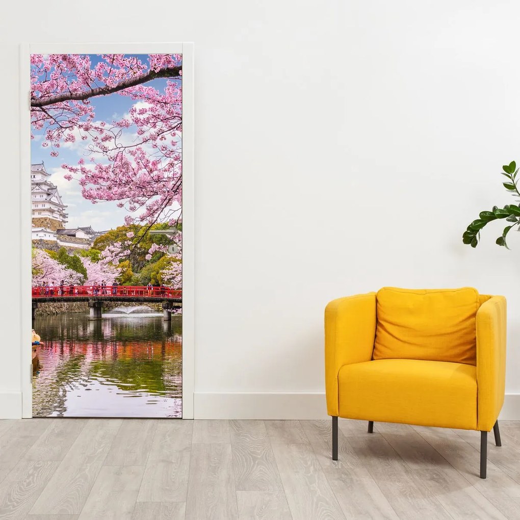 Fototapeta na dvere - Japonské čerešne (95x205cm)
