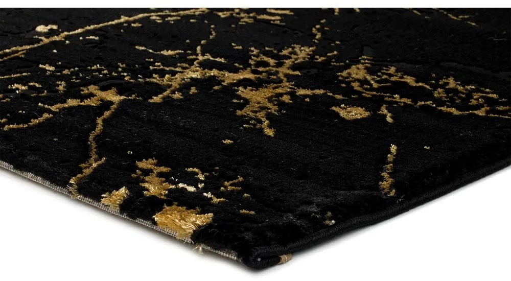 Čierny koberec Universal Gold Marble, 140 x 200 cm
