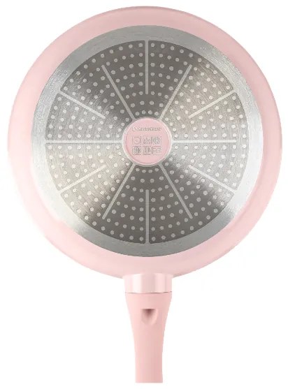 Silvercrest® Hliníková panvica, Ø 28 cm, bledoružová + Hliníková panvica, Ø 24 cm, bledoružová (800011902)