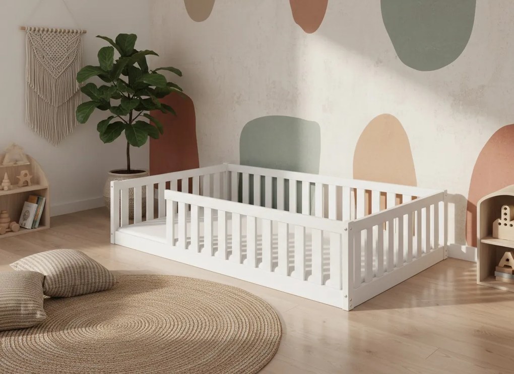 Široká posteľ BELLA SIMA 120×200 cm Montessori – biela