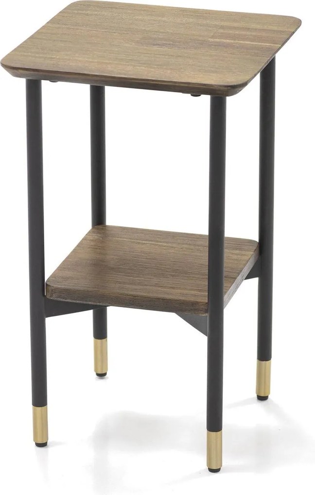 Odkladací stolík Maze 30 cm z masívu hnedý/čierny