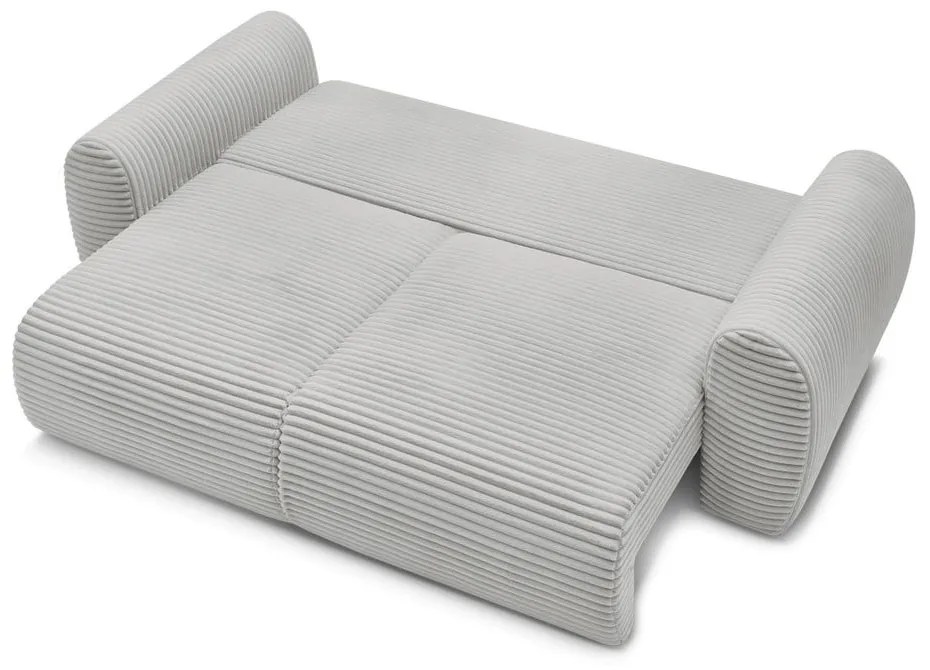 Svetlosivá menčestrová rozkladacia pohovka 257 cm Lucien – Bobochic Paris