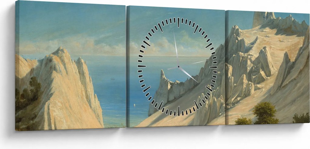 Obraz - Georg Emil Libert, View of Sommerspiret, the Cliffs of Møn, reprodukcia (s hodinami) (90x30 cm)