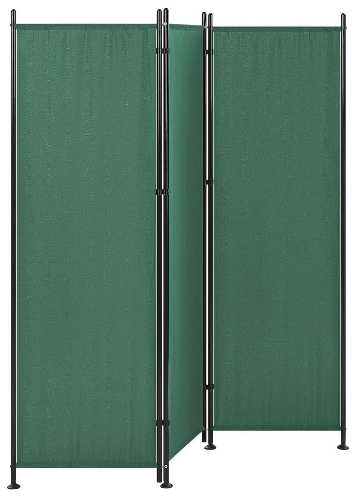 Paraván 3 dielny  160 x 170 cm zelený NARNI Beliani
