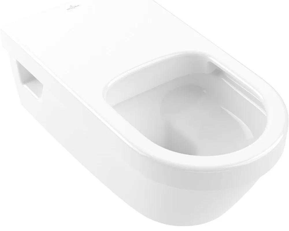 VILLEROY &amp; BOCH ViCare závesné WC s hlbokým splachovaním bez vnútorného okraja, bez otvorov pre sedátko, 370 x 700 mm, biela alpská, s povrchom AntiBac a CeramicPlus, 5649R2T2