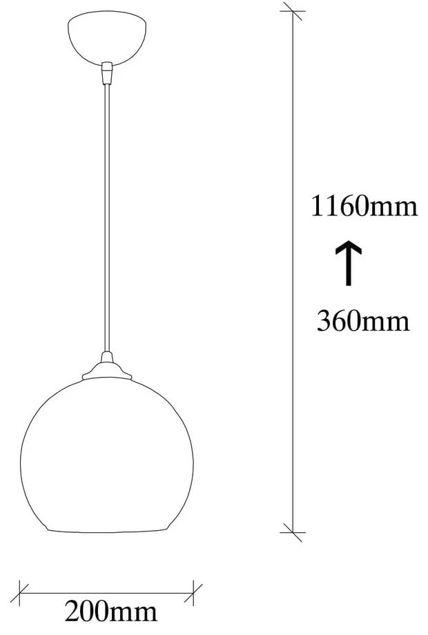 Závesné svietidlo v okrovožltej a čiernej farbe so skleneným tienidlom ø 20 cm Camini – Opviq lights
